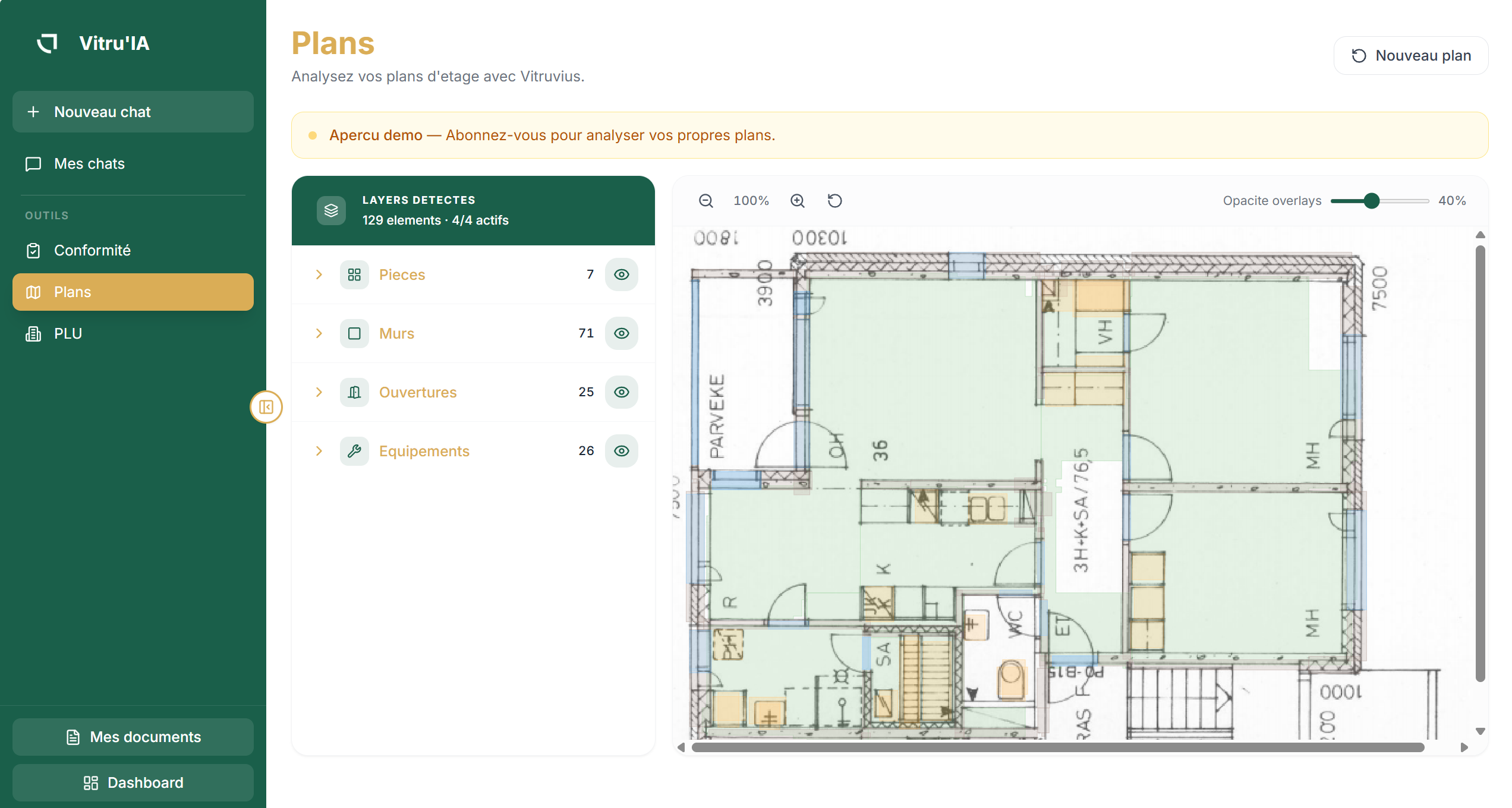 Interface de l'IA VitrUHome 1