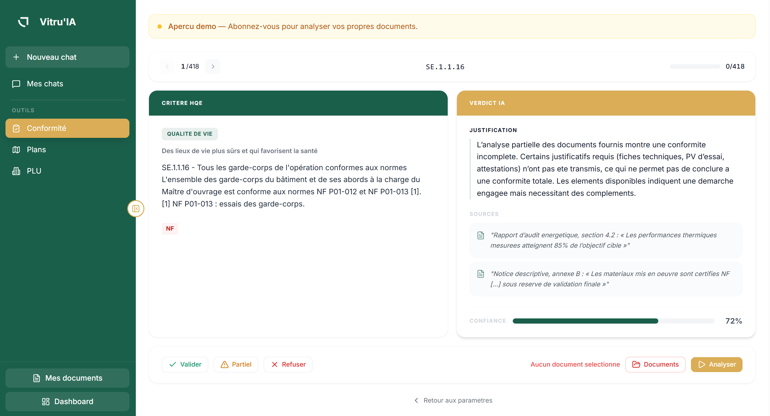 Interface de l'IA VitrUHome 2